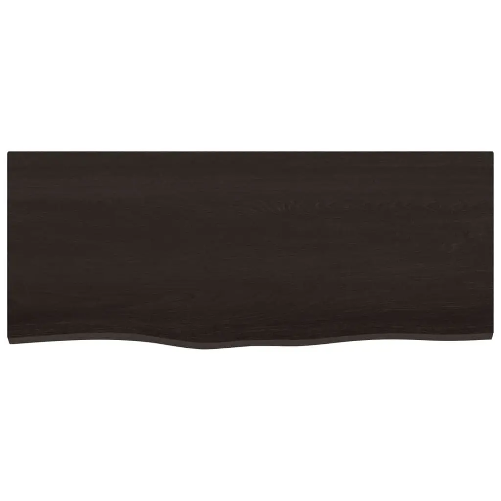 Wall Shelf Dark Brown Solid Oak Wood Rustic Storage 100x40x2 cm Handmade