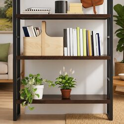 Wall Shelf Rustic Dark Brown Solid Oak Wood Storage Floating Ledge 100x40cm
