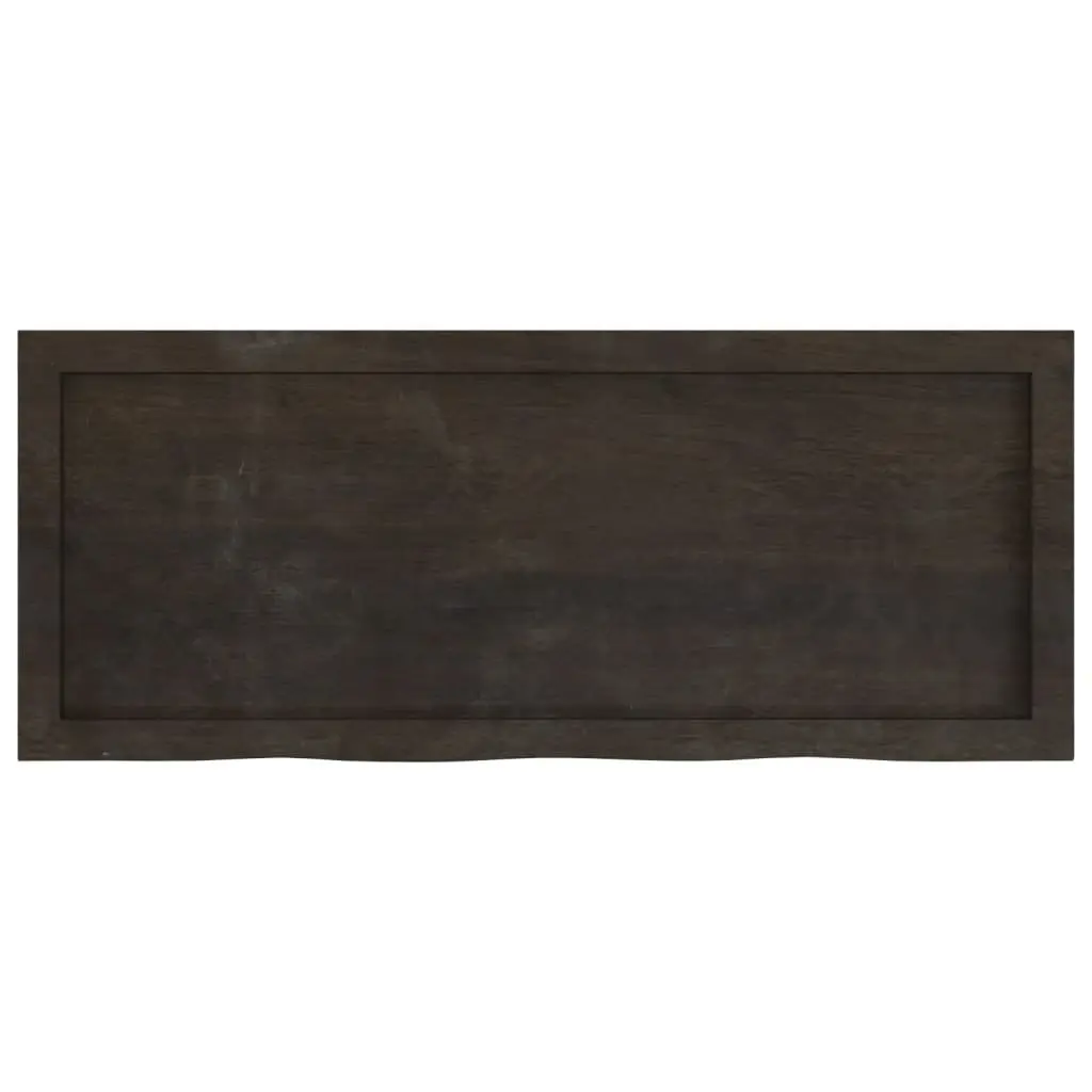 Rustic Floating Ledge Wall Shelf Solid Oak Wood Dark Brown 100x40cm Storage