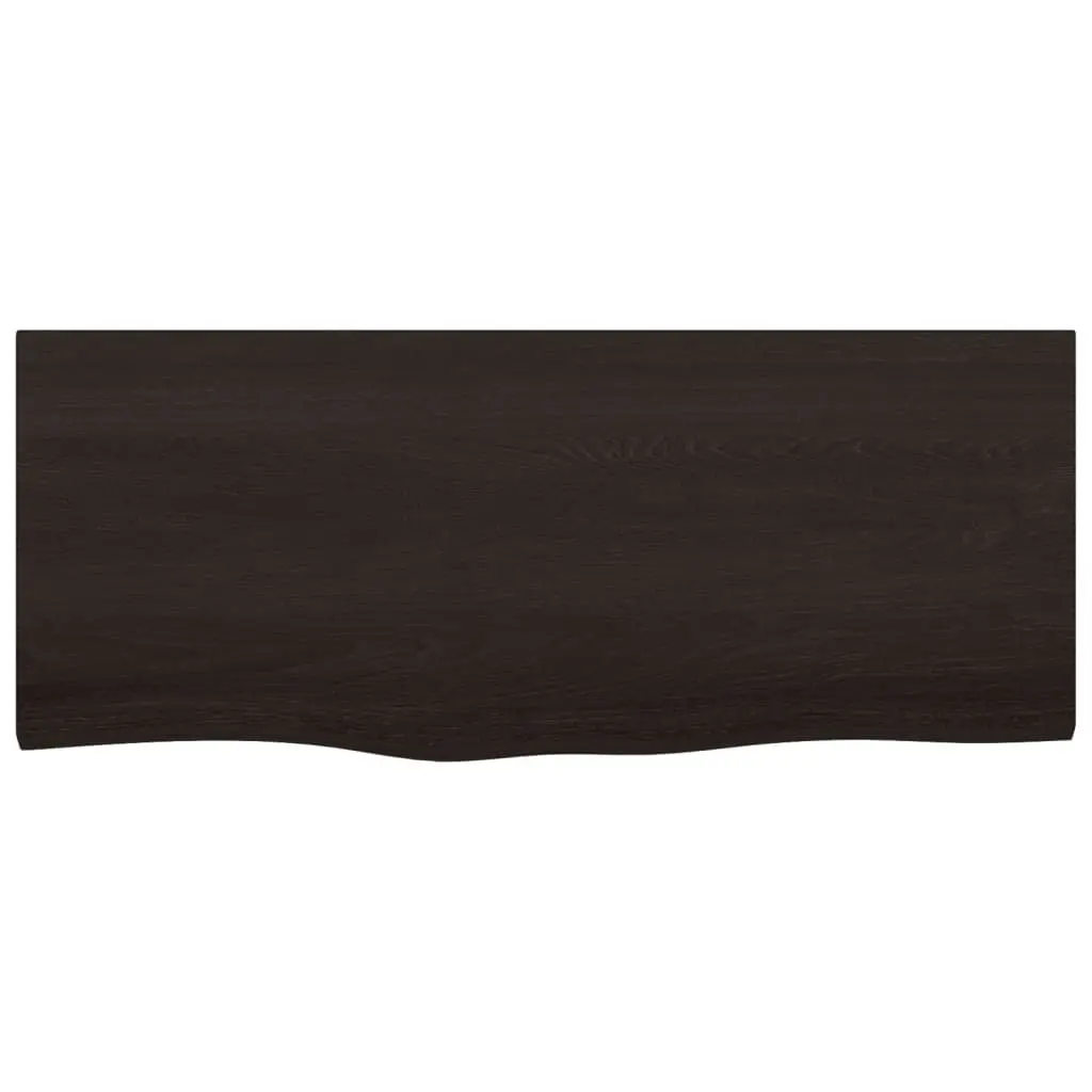 Dark Brown Solid Oak Wood Wall Shelf