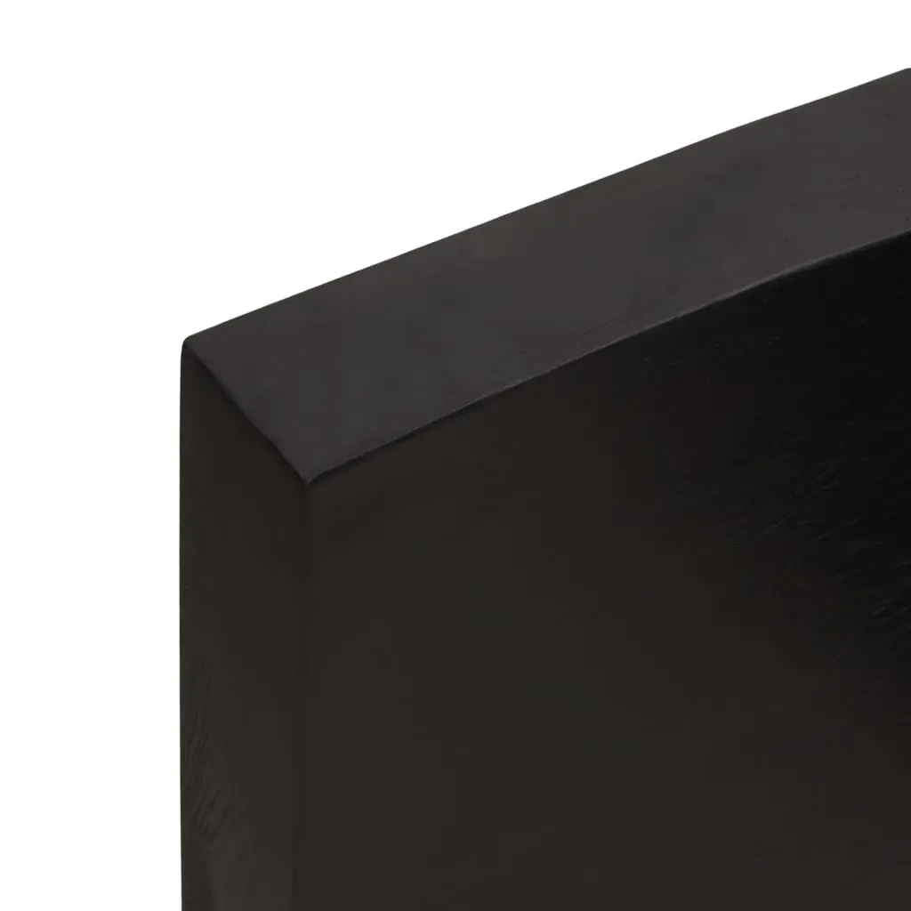 Dark Brown Solid Oak Wood Wall Shelf