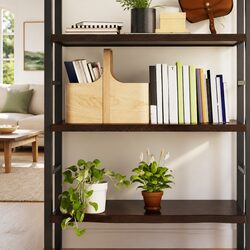 Dimensions of Dark Brown Solid Oak Floating Shelf
