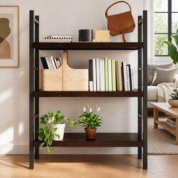 Wall Shelf Dark Brown Solid Oak Wood Treated Live Edge Storage Ledge 100x50cm