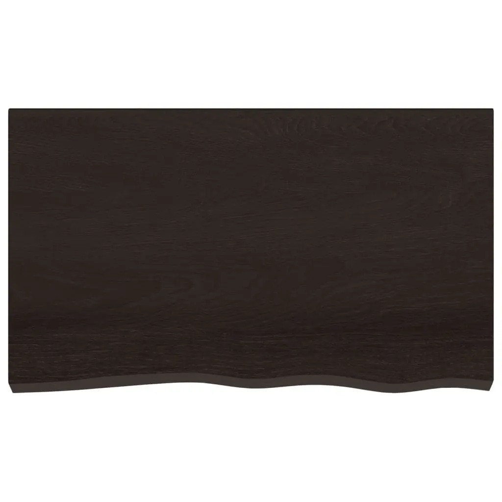 Wall Shelf Dark Brown Oak Solid Wood Treated 100x60x2 cm Storage Rustic