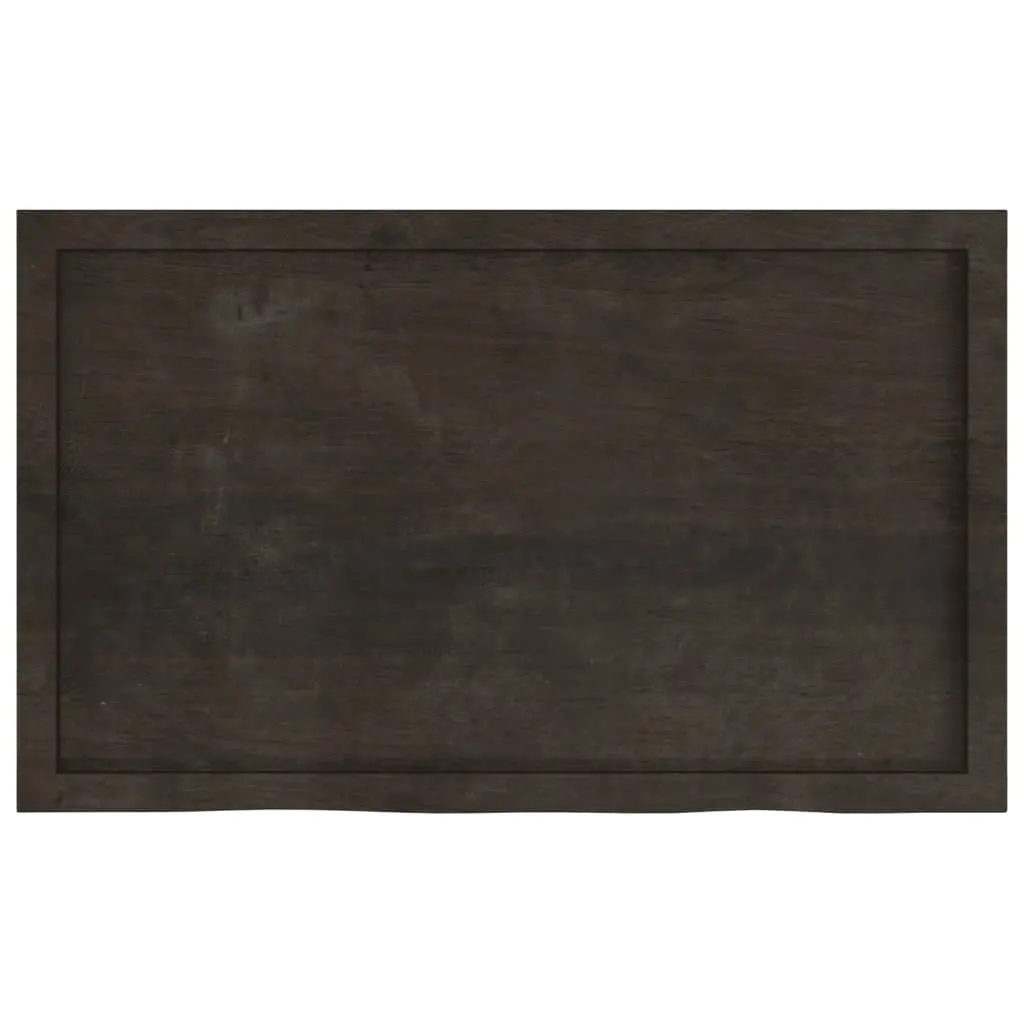 Wall Shelf Rustic Solid Oak Wood Dark Brown 100x60cm