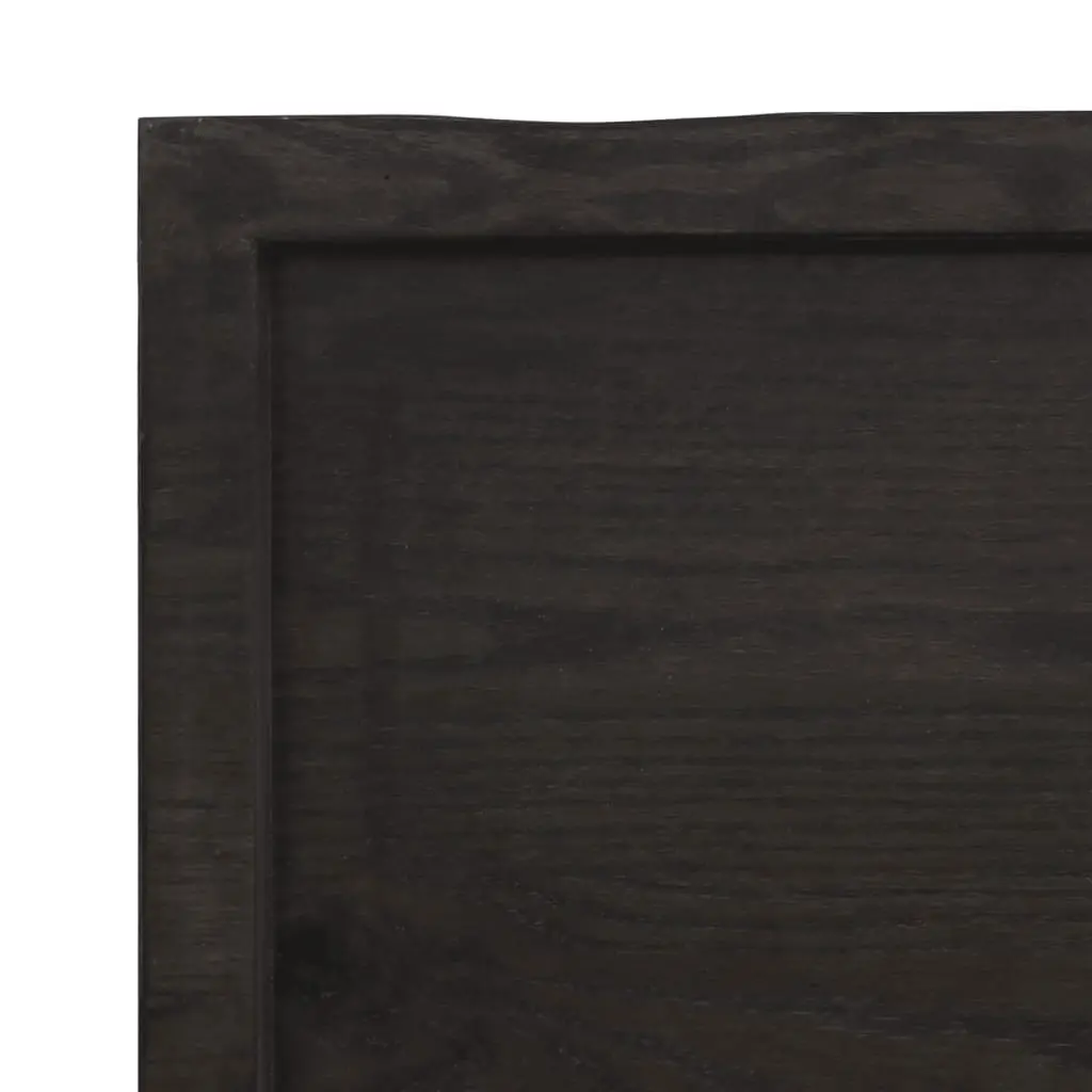 Wall Shelf Rustic Solid Oak Wood Dark Brown 100x60cm