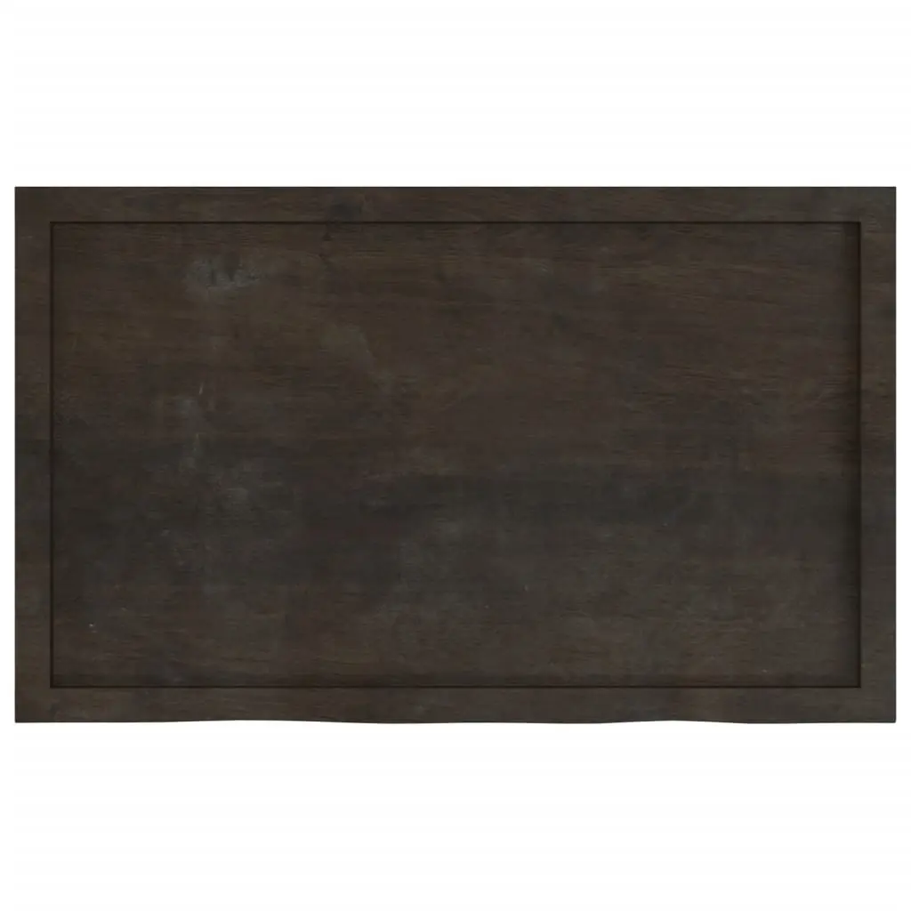 Rustic Wall Shelf Solid Oak Wood Dark Brown Live Edge Floating Ledge Storage 100Lx60Wx2-6Hcm