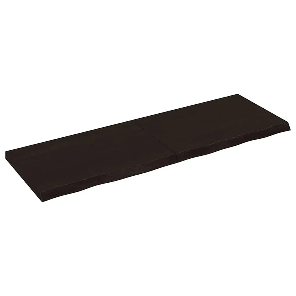 Wall Shelf Dark Brown Solid Oak Wood 120x40cm Rustic Storage Folding Design