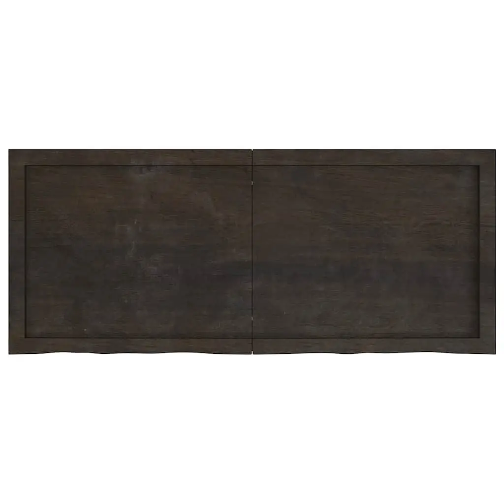 Dark Brown Solid Oak Folding Wall Shelf