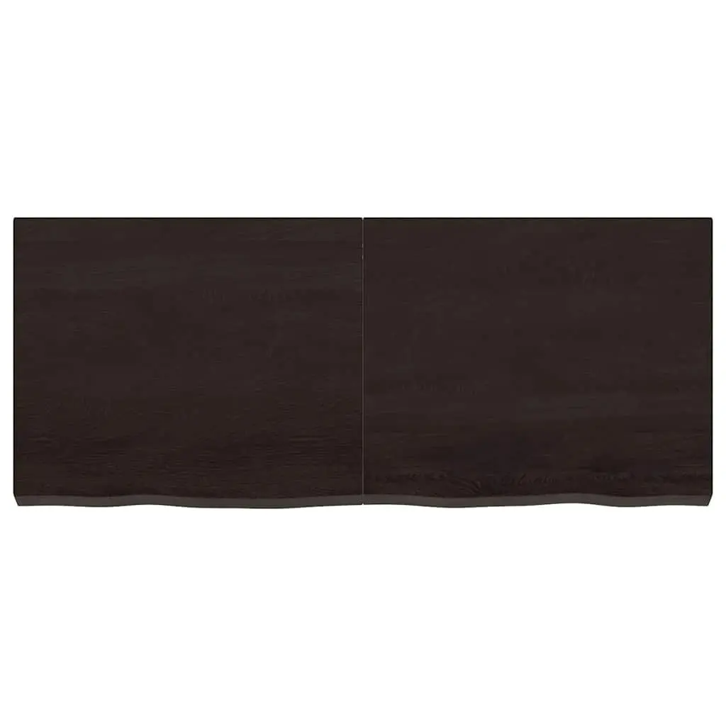 Dark Brown Solid Oak Folding Wall Shelf