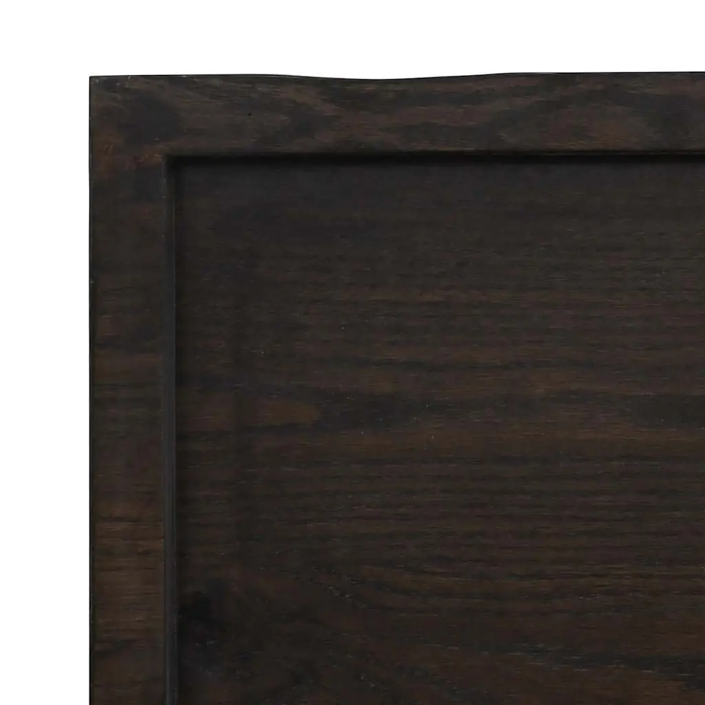 Dark Brown Solid Oak Folding Wall Shelf
