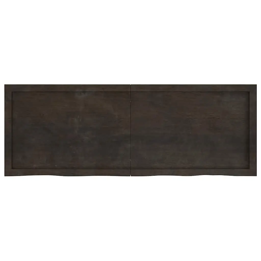 Wall Shelf Solid Oak Wood Rustic Dark Brown Folding Storage 140x50cm