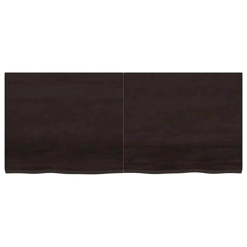 Wall Shelf Dark Brown Solid Oak Wood 140x60cm Rustic Folding Storage Display