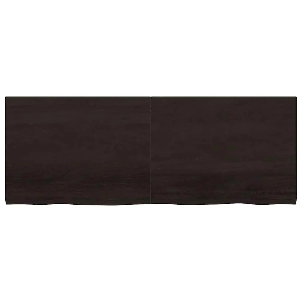 Wall Shelf Solid Oak Wood Dark Brown Rustic Folding Storage Ledge 160x60cm