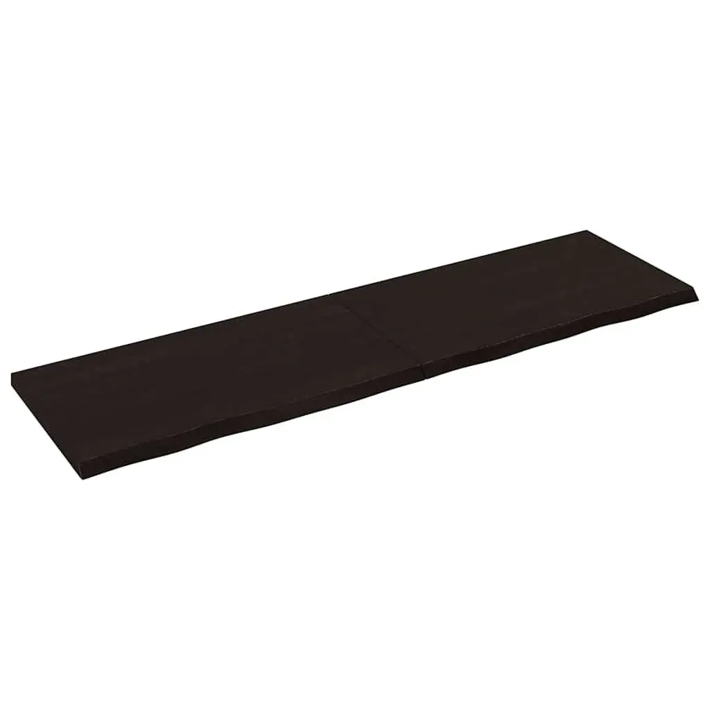 Dark Brown Solid Oak Wall Shelf