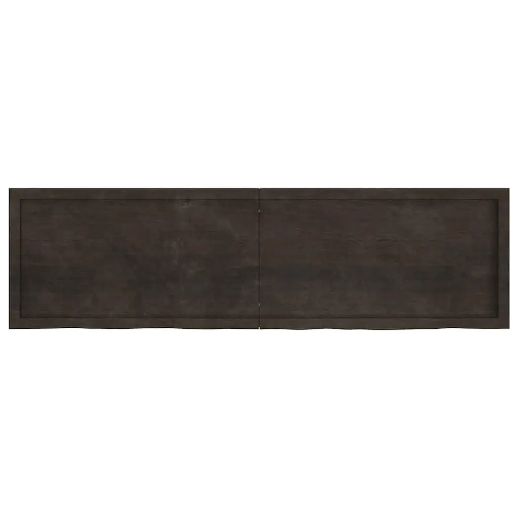 Dark Brown Solid Oak Wall Shelf