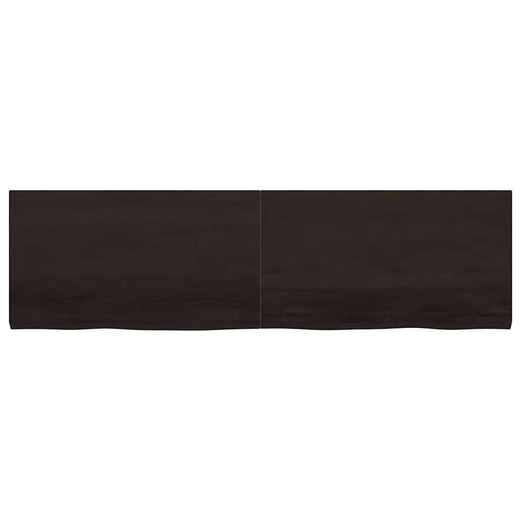 Dark Brown Solid Oak Wall Shelf