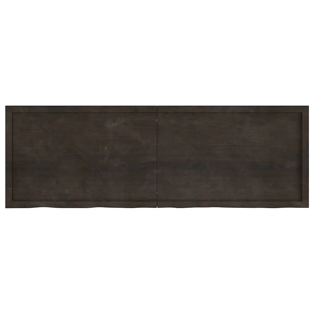 Dark Brown Solid Oak Wall Shelf