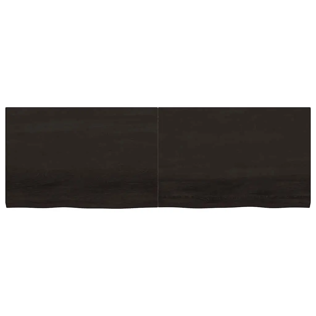 Dark Brown Solid Oak Wall Shelf