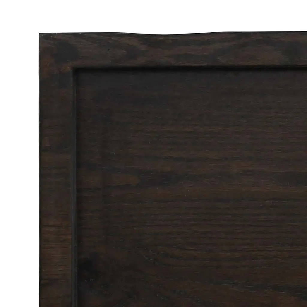 Dark Brown Solid Oak Wall Shelf