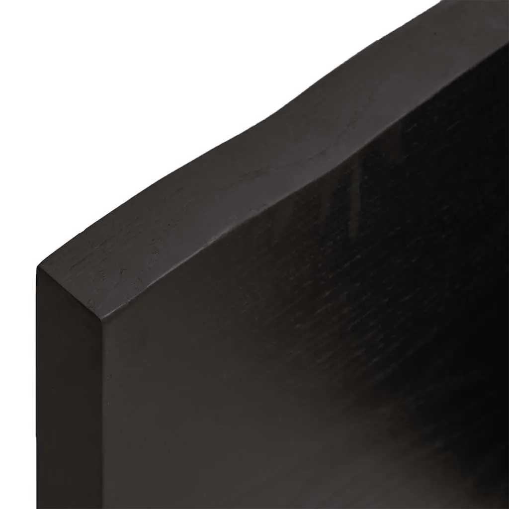 Dark Brown Solid Oak Wall Shelf