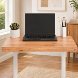 Solid Oak Wood Table Top Live Edge Brown 60x50cm Replacement Tabletop DIY