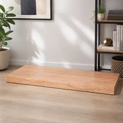 Solid Oak Wood Table Top Live Edge Brown 80x60cm