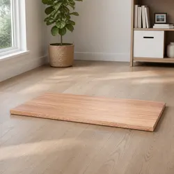 Light Brown Solid Oak Wood Table Top - 100x60x2 cm
