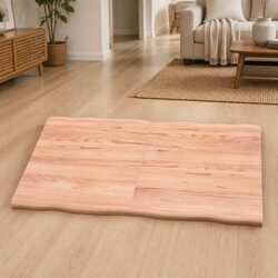 120x60cm Solid Oak Wooden Table Top with Live Edge Design