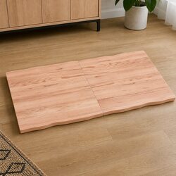 Solid Oak Wood Live Edge Table Top, Foldable Design - 120L x 60W