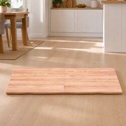 140x50cm Wooden Table Top Light Brown Live Edge