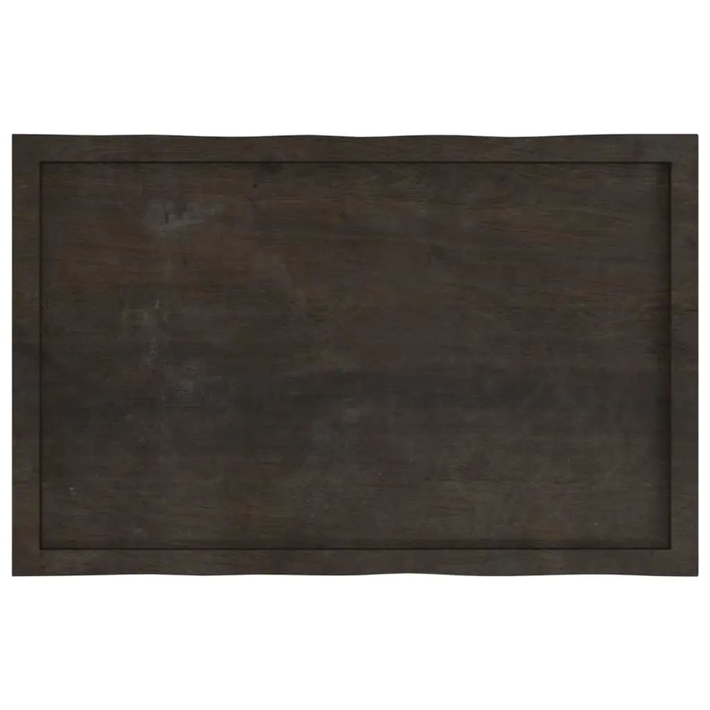 Wooden Table Top Dark Brown Solid Oak Live Edge DIY Replacement 100x60cm