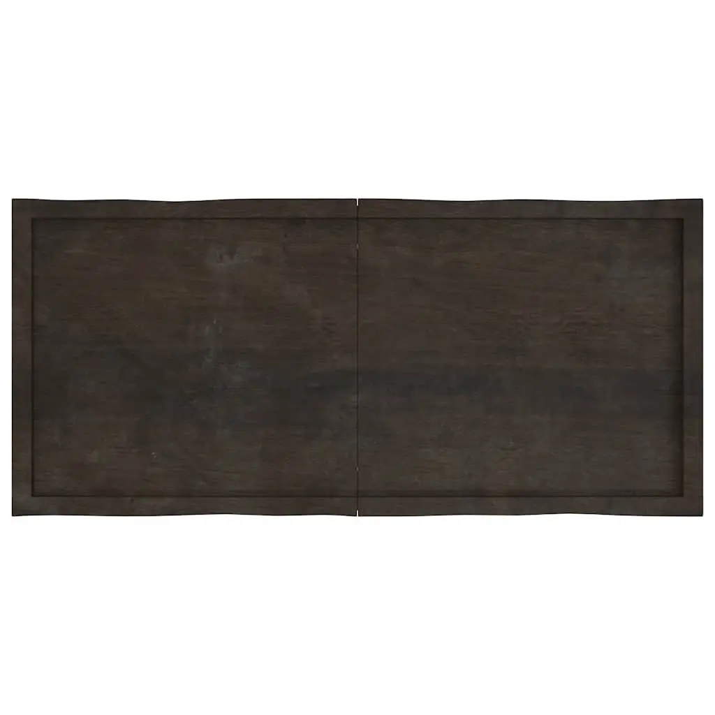 Wooden Table Top for Home 140x60cm Dark Brown Solid Oak Live Edge Foldable