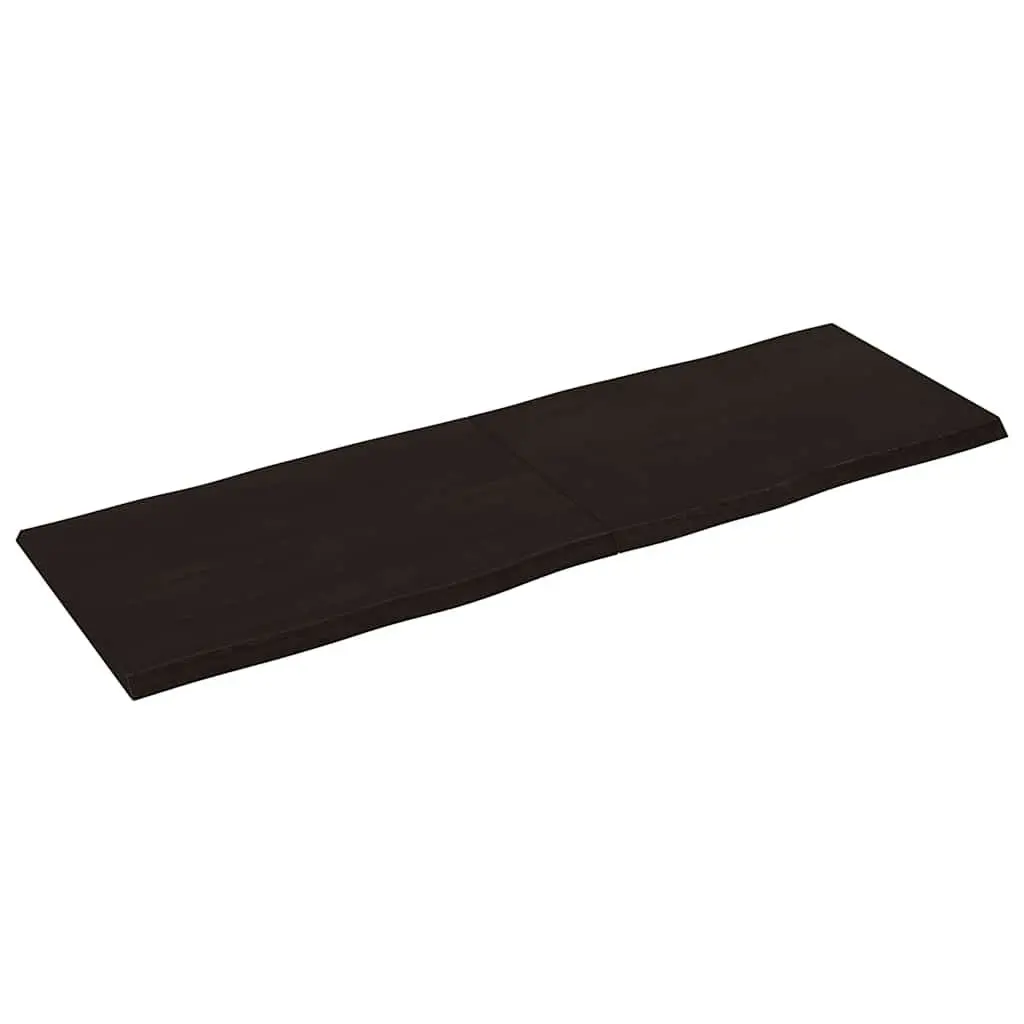 Wooden Table Top for Home and Commercial Use Dark Brown 180x60cm Solid Oak Live Edge Foldable