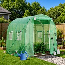 Greenhouse Steel Frame Green 4m² Garden Plant House Outdoor Shelters 2x2x2m