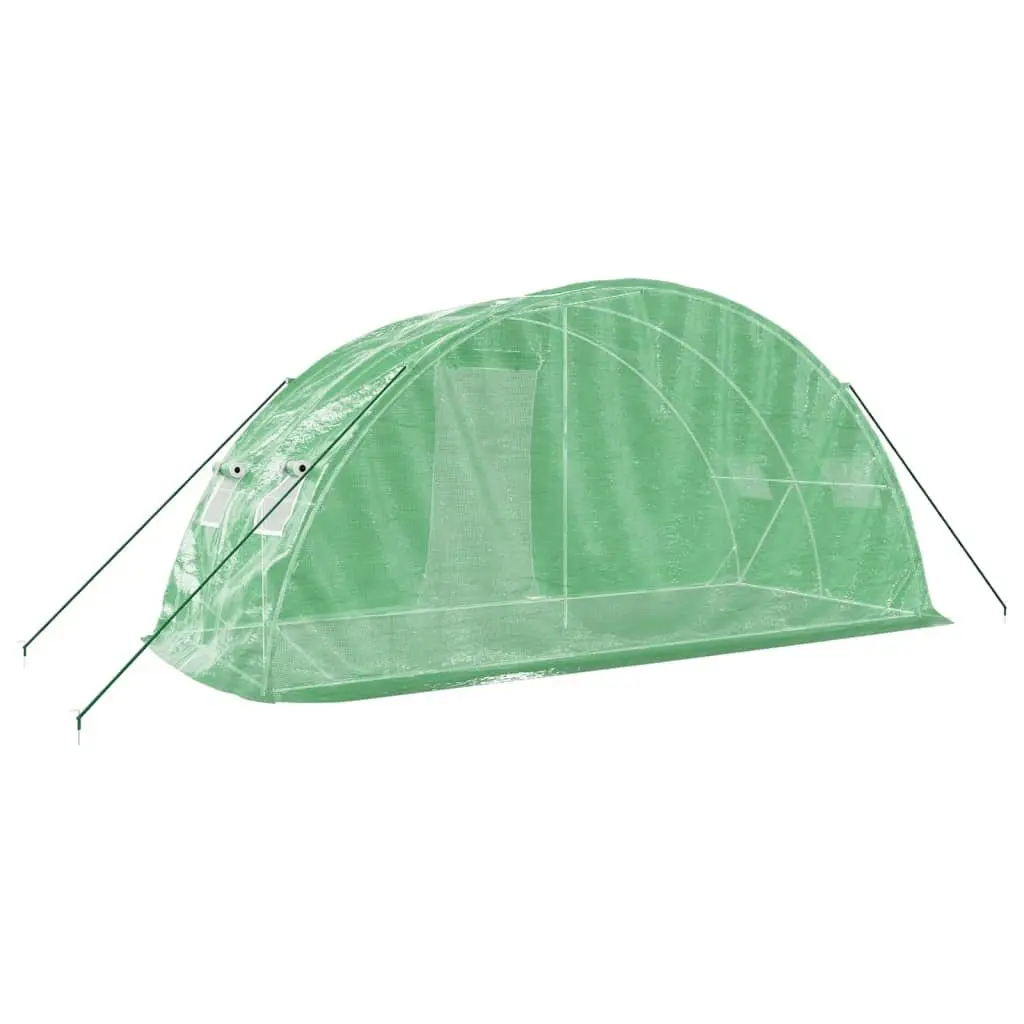 Greenhouse for Garden 5x2x2.3m 10m² Steel Frame PE Cover Green