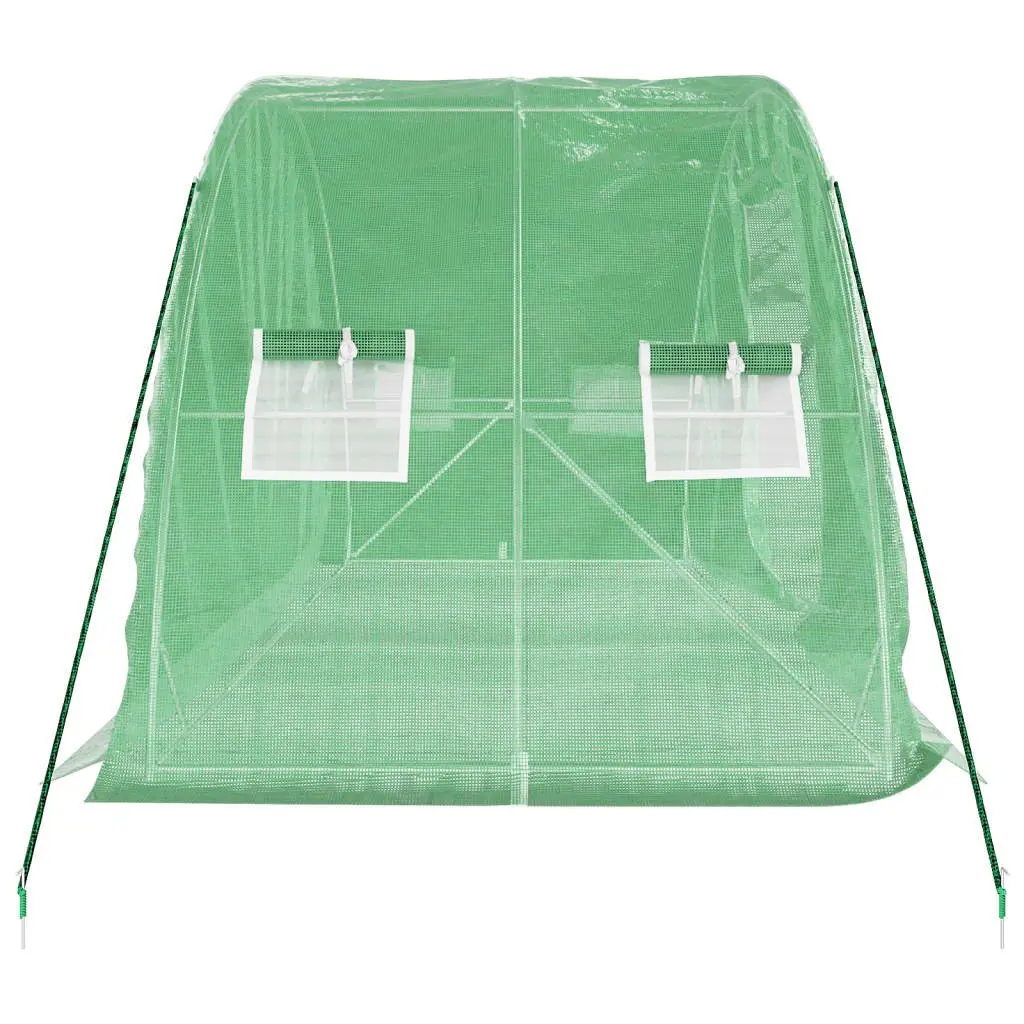 Greenhouse for Garden 5x2x2.3m 10m² Steel Frame PE Cover Green
