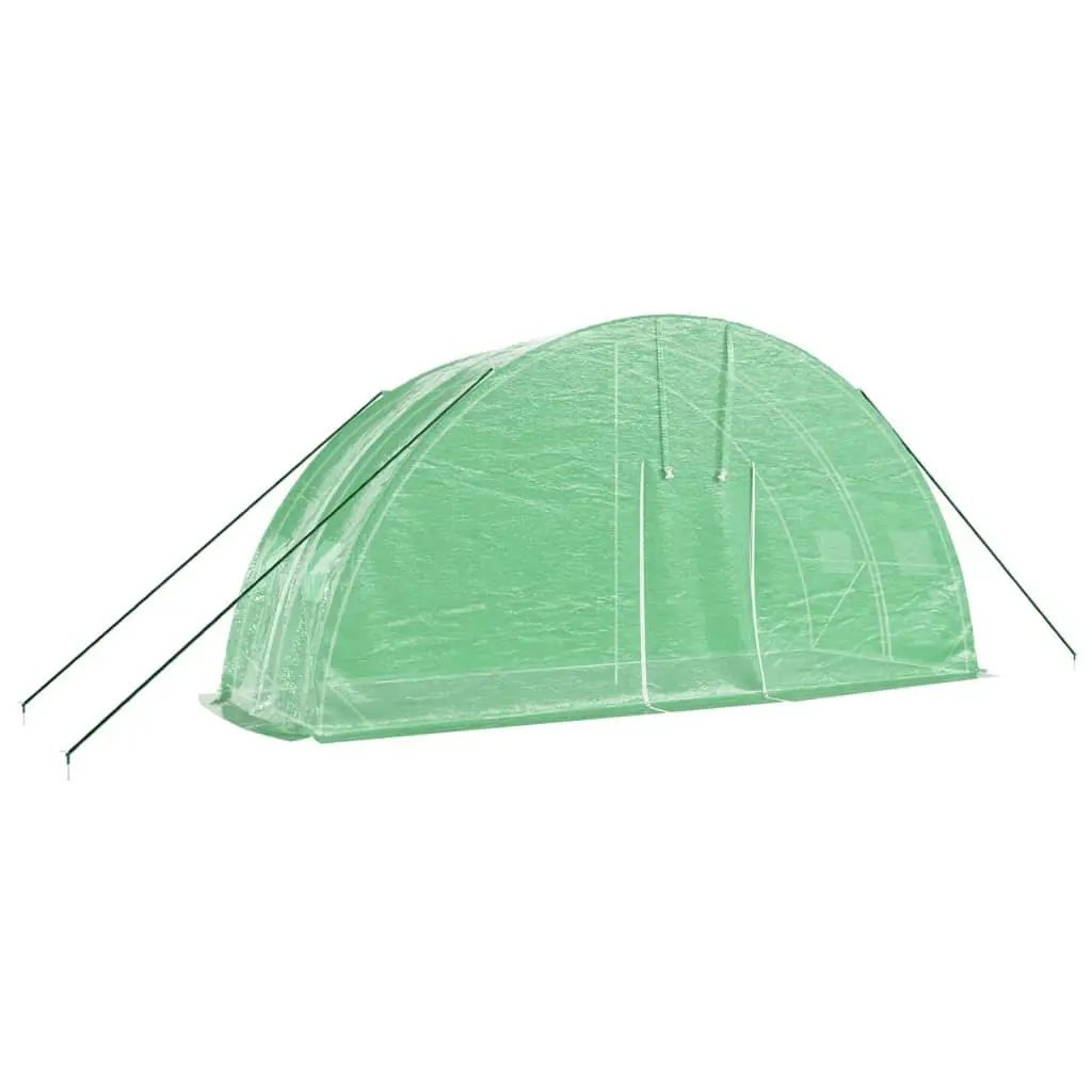 Greenhouse Garden Plant House 6x2x2.85m 12m² Steel Frame PE Cover Green