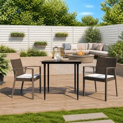 Set of 2 Garden Chairs - Dimensions 56.5 x 57 x 83 cm