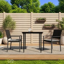 Specifications of Black Outdoor Rattan Chairs Set of 2