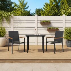Garden Chairs Set: 2 pcs, Black, 55 x 61.5 x 90 cm