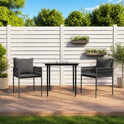Black Garden Chairs with Cushions - Specs and Details