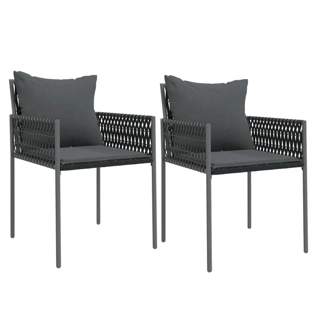 Outdoor Chairs for Garden Patio 2 Piece Black Size 54 x 61 x 83 cm