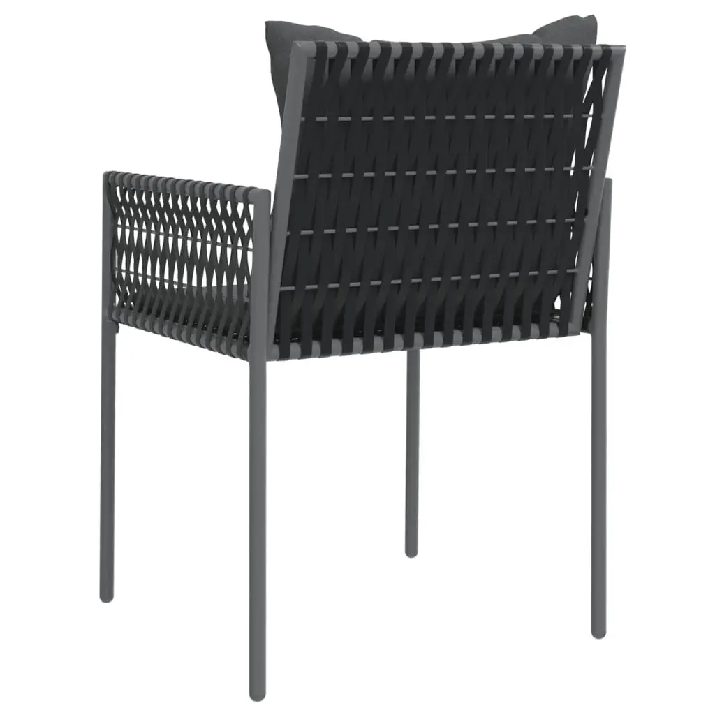 Outdoor Chairs for Garden Patio 2 Piece Black Size 54 x 61 x 83 cm
