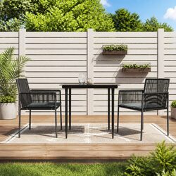 Specifications for Black Poly Rattan Garden Chairs Set of 2
