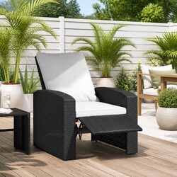 Specifications of Black Poly Rattan Garden Reclining Chair