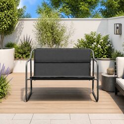 2-Seater Garden Bench - Steel Frame & Cushion Included
