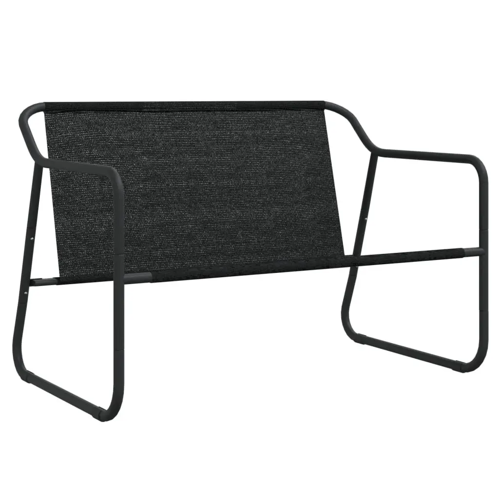 Garden Bench Outdoor Patio Seating 2-Seater Anthracite Steel Frame with Cushion