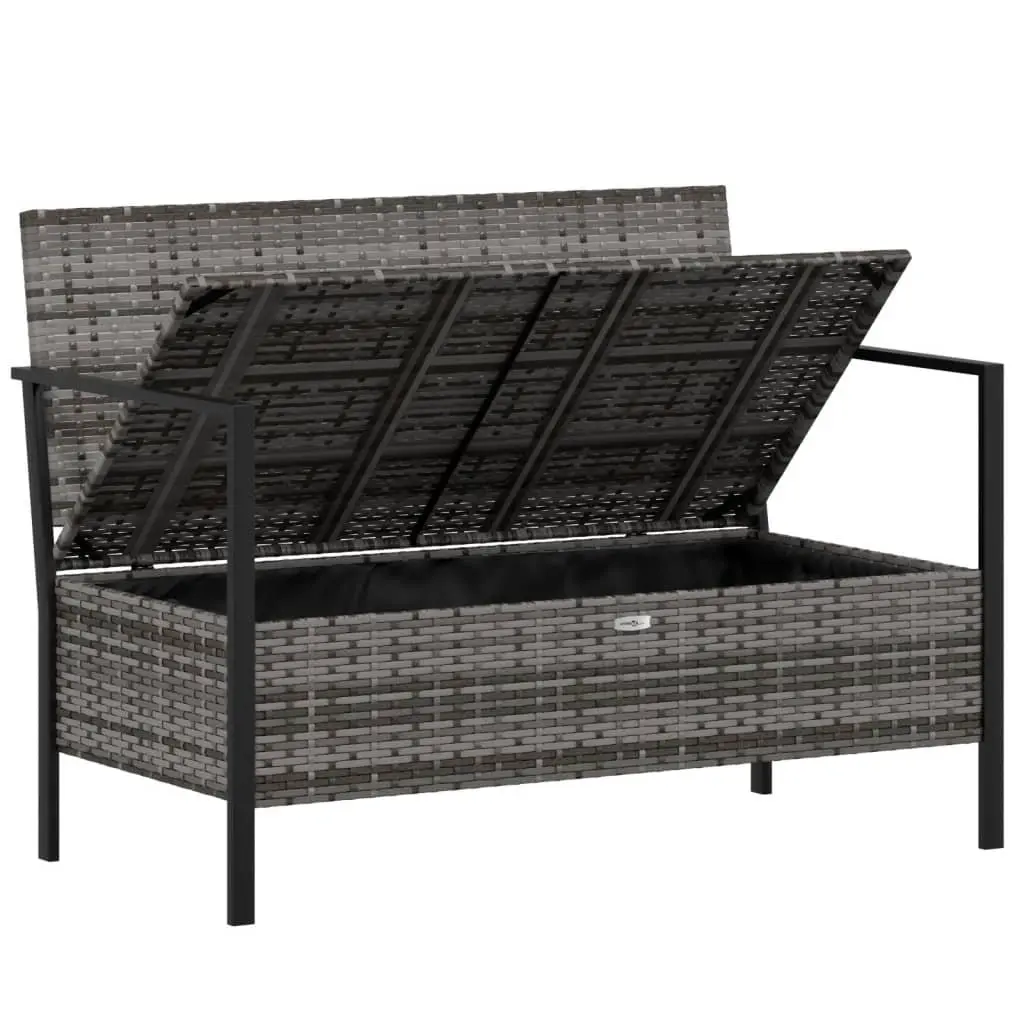 2-Seater Garden Bench with Grey Cushions