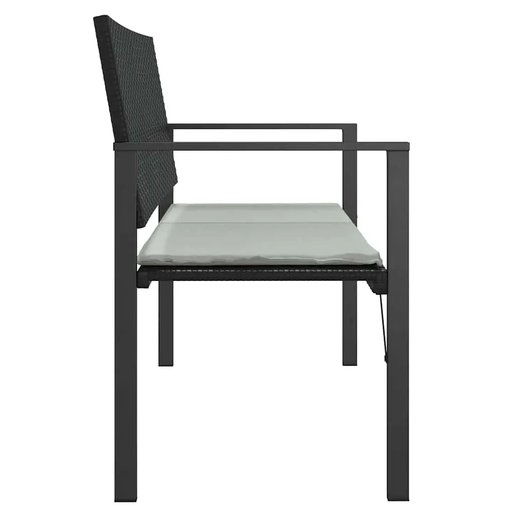 2-Seater Garden Bench for Outdoor Use Black